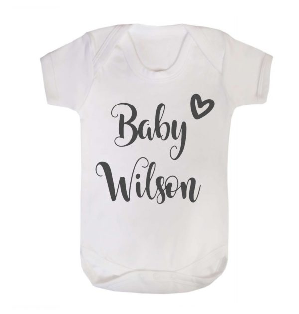 Itty Bitty Personalised Baby Announcement Heart Romper