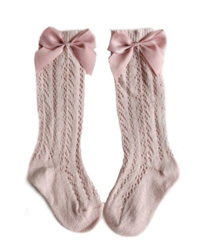 Itty Bitty Pink Knee High Bow Socks