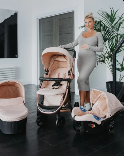 My Babiie Billie Faiers MB200+ Rose Gold and Blush Pink Travel System