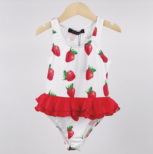 Itty Bitty Strawberry Print Frilled Swimsuit