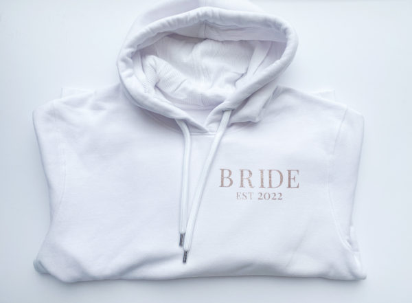 Itty Bitty Women's White & Rose Gold Bride Hoodie - Image 5