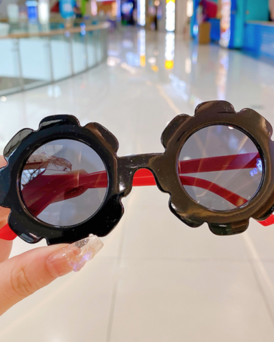 Itty Bitty Black Flower Sunglasses
