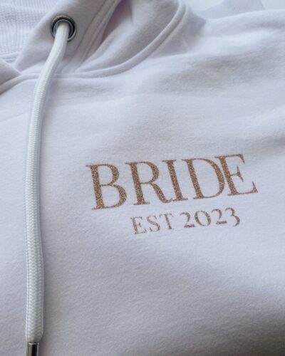 Itty Bitty Women's White & Rose Gold Bride Hoodie