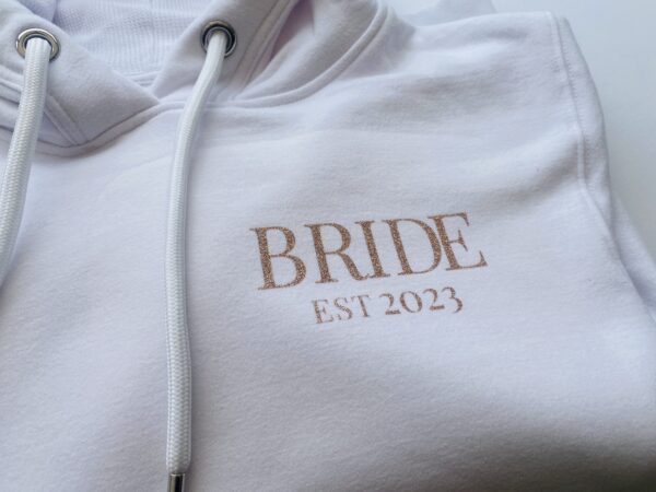Itty Bitty Women's White & Rose Gold Bride Hoodie