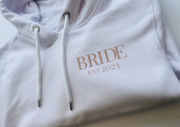 Itty Bitty Women's White & Rose Gold Bride Hoodie - Image 2