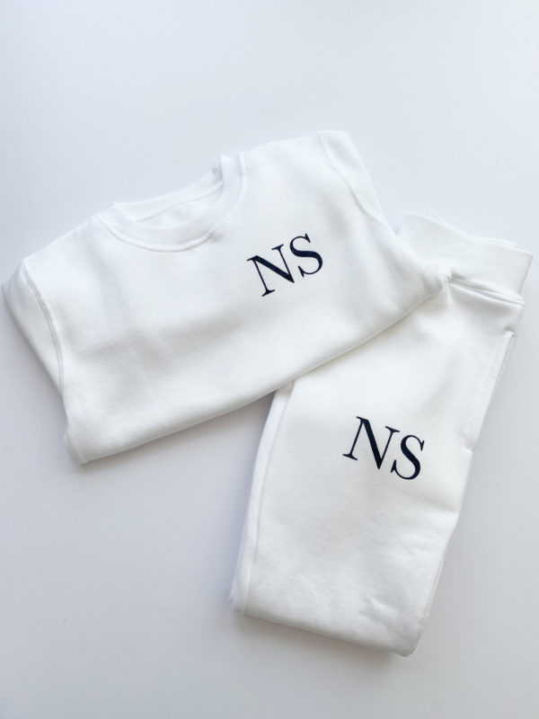 Itty Bitty White & Black Sparkle Personalised Tracksuit