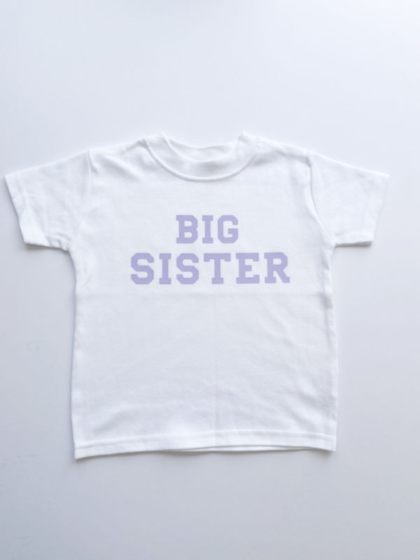 Itty Bitty Big Sister White & Purple T-shirt