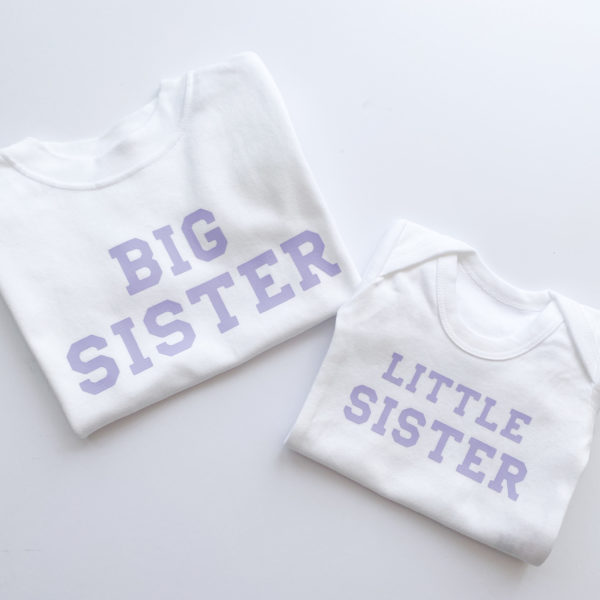 Itty Bitty Little Sister White Purple Romper Itty Bitty