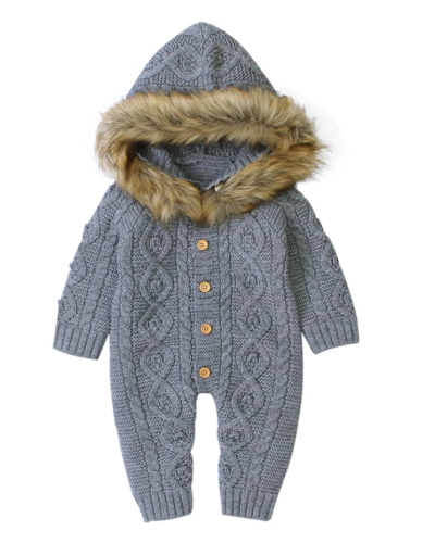 Itty Bitty Cable Knit Faux Fur Suit