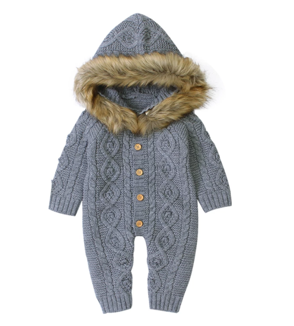 Itty Bitty Cable Knit Faux Fur Suit