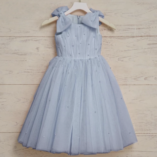 Itty Bitty Blue Embellished Bow Dress - Image 2