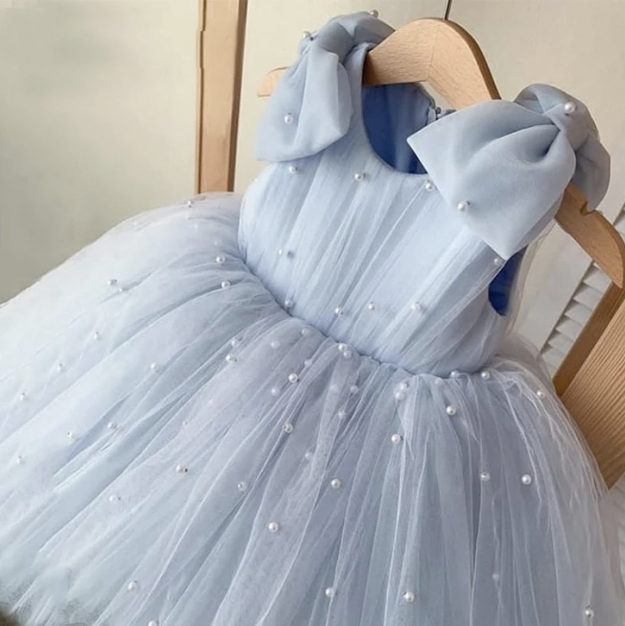 Itty Bitty Blue Embellished Bow Dress Itty Bitty