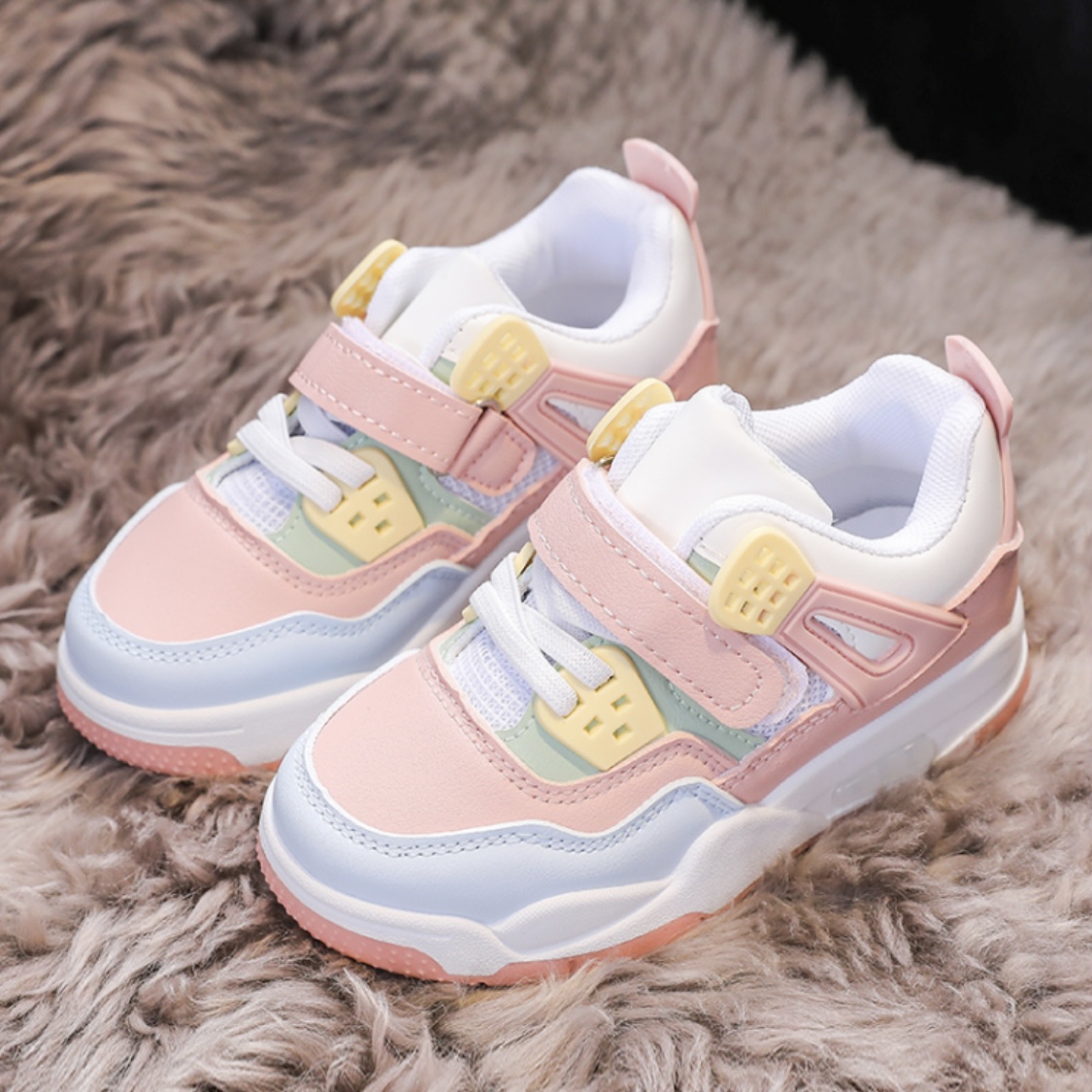 Itty Bitty Pastel Pink Contrast Trainers | Itty Bitty