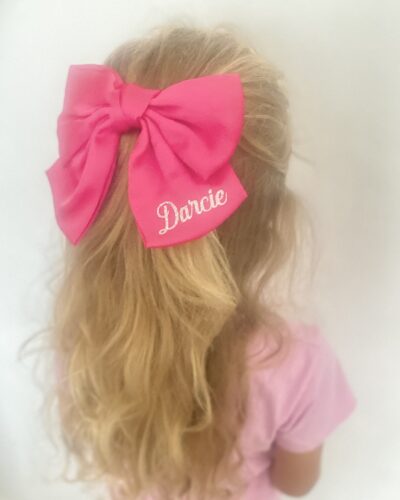 Itty Bitty Large Cerise Pink Personalised Barrette Bow Clip