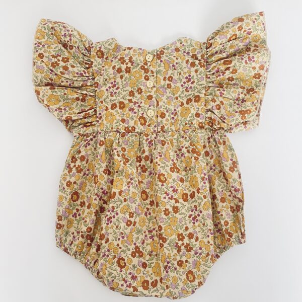 Itty Bitty Autumn Floral Flounce Romper - Image 2