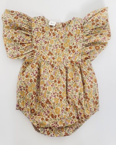 Itty Bitty Autumn Floral Flounce Romper