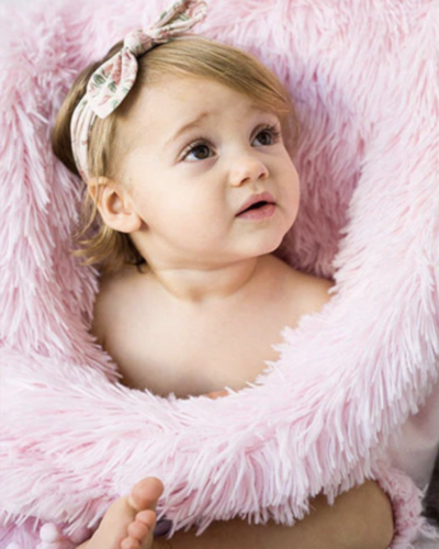 BIZZI GROWIN FLUFFY BABY BLANKET - BLUSH PINK - KOOCHICOO