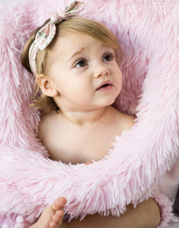BIZZI GROWIN FLUFFY BABY BLANKET - BLUSH PINK - KOOCHICOO