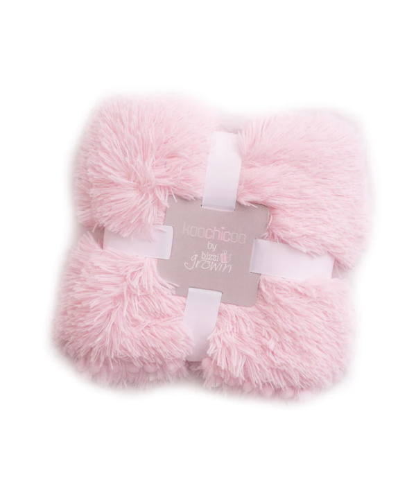 BIZZI GROWIN FLUFFY BABY BLANKET - BLUSH PINK - KOOCHICOO - Image 3