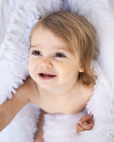 BIZZI GROWIN FLUFFY BABY BLANKET - ICE WHITE - KOOCHICOO