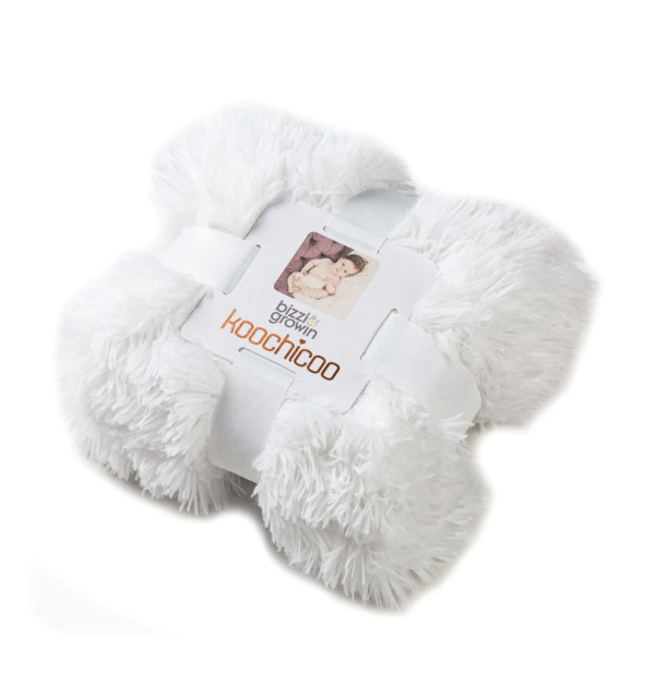 BIZZI GROWIN FLUFFY BABY BLANKET - ICE WHITE - KOOCHICOO - Image 5