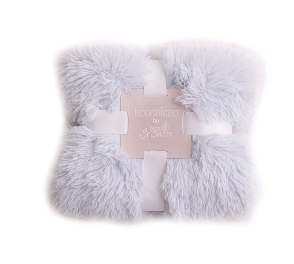 BIZZI GROWIN FLUFFY BABY BLANKET - POWDER BLUE - KOOCHICOO - Image 3
