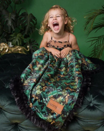 BIZZI GROWIN FLUFFY BABY BLANKET - JUNGLE ROAR KOOCHICOO