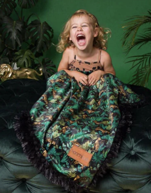 BIZZI GROWIN FLUFFY BABY BLANKET - JUNGLE ROAR KOOCHICOO