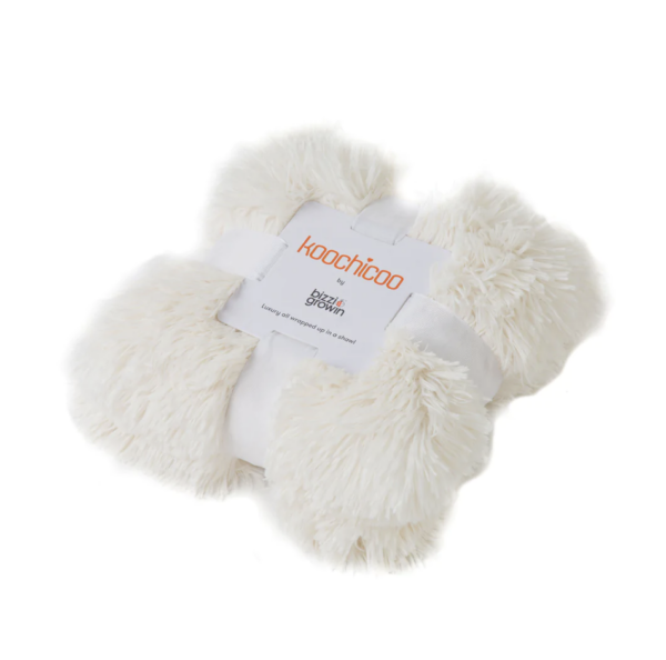 BIZZI GROWIN FLUFFY BABY BLANKET -  PORCELAIN CREAM - KOOCHICOO - Image 3