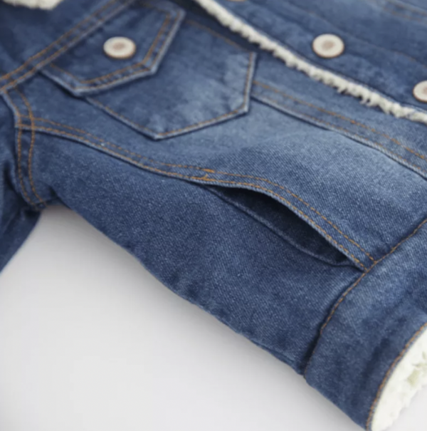 Itty Bitty Denim Teddy Lining Jacket - Image 4