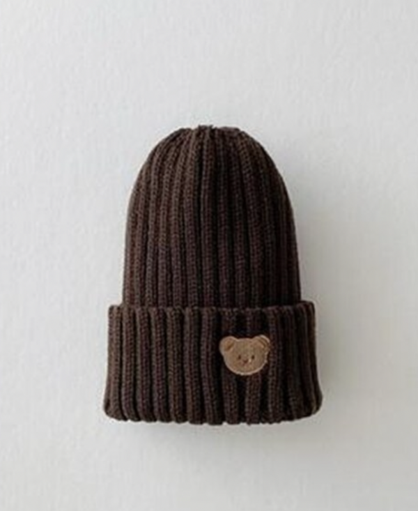Itty Bitty Brown Teddy Embellished Beanie hat