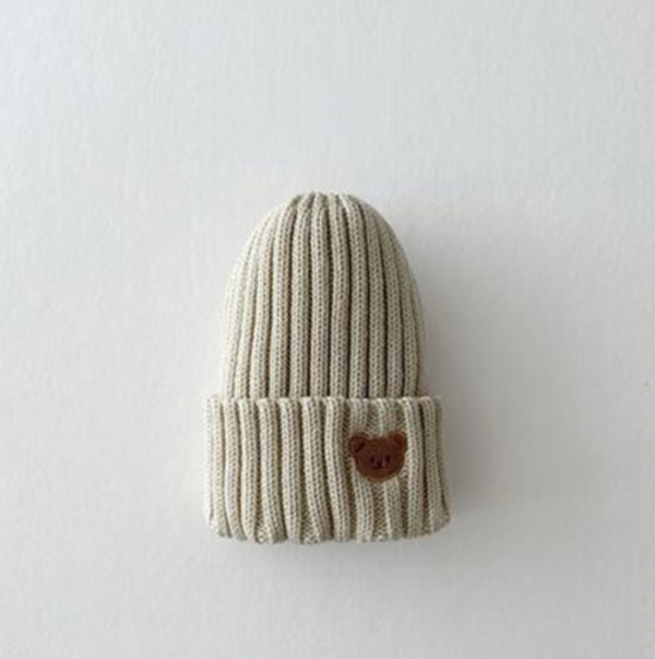 Itty Bitty Beige Teddy Embellished Beanie hat