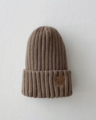 Itty Bitty Khaki Teddy Embellished Beanie hat
