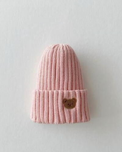 Itty Bitty Pink Teddy Embellished Beanie hat