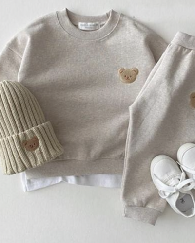 Itty Bitty Grey Teddy Embellished Tracksuit