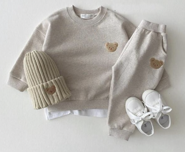 Itty Bitty Grey Teddy Embellished Tracksuit