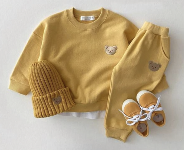 Itty Bitty Yellow Teddy Embellished Tracksuit