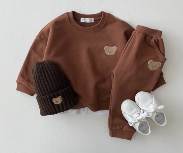 Itty Bitty Brown Teddy Embellished Tracksuit