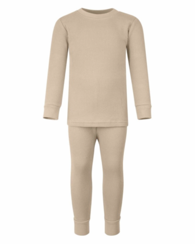 Itty Bitty Beige Ribbed Set