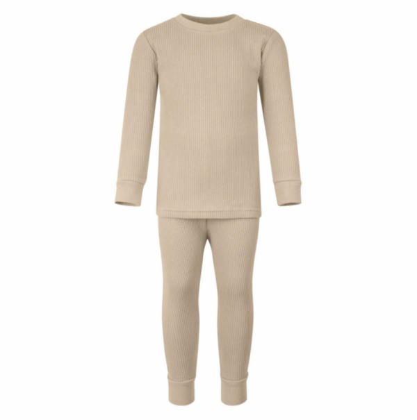 Itty Bitty Beige Ribbed Set