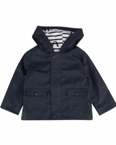 Itty Bitty Navy Stripe Lining Rain Jacket