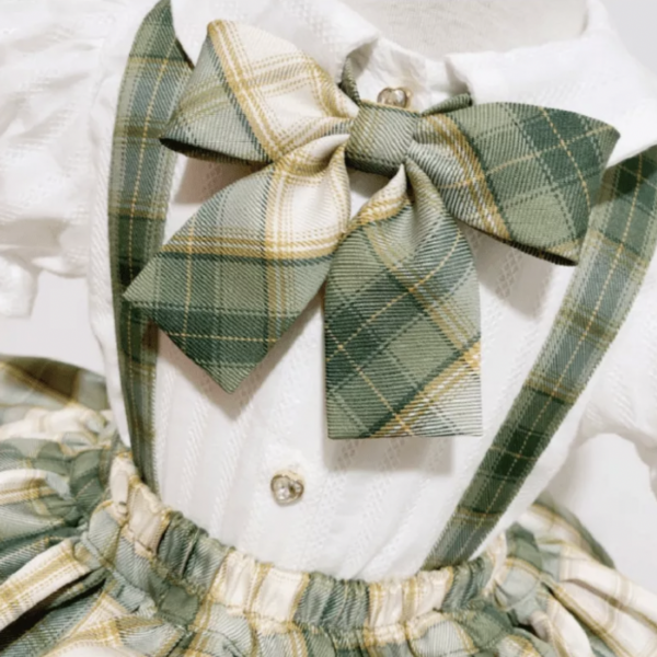 Itty Bitty Green Check Dress and Blouse Set - Image 2