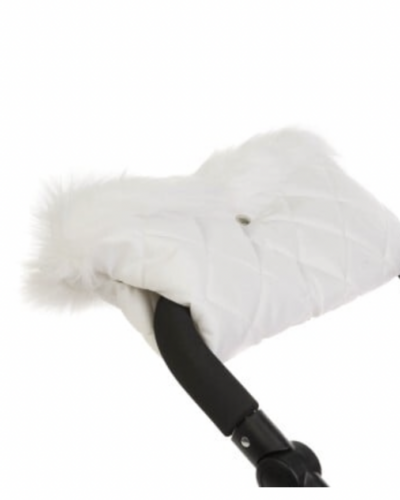 Roma Dolls Pram Fur Handmuff - white