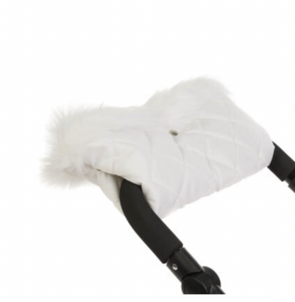 Roma Dolls Pram Fur Handmuff - white