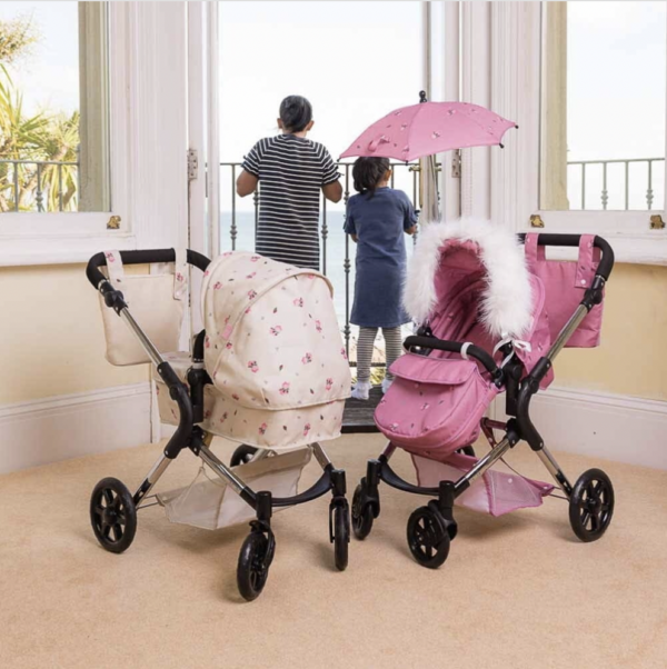 Roma Dolls Pram Hood Fur - white - Image 2