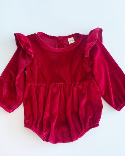 Itty Bitty Christmas Red Velvet Romper
