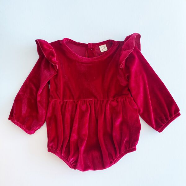 Itty Bitty Christmas Red Velvet Romper