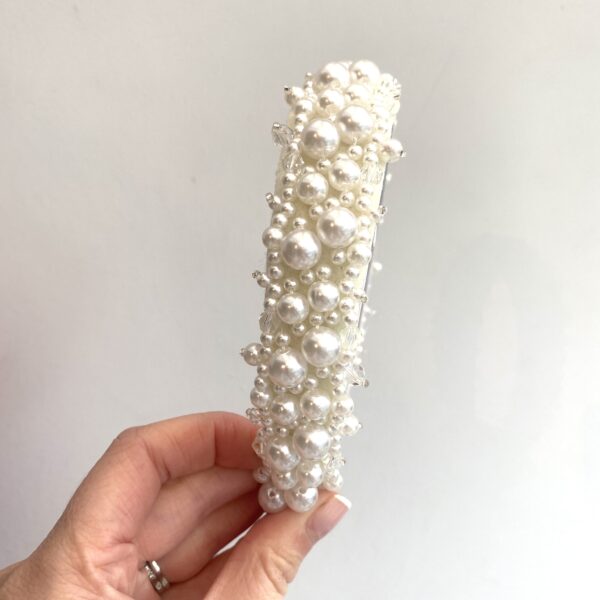 Itty Bitty Pearl Embellished Beaded Headband - Image 3
