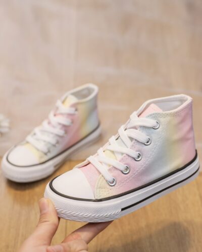 Itty Bitty Glitter Ombre High Top Trainers