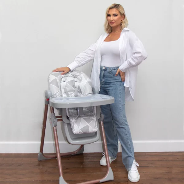 MBHC8 Premium Highchair - Billie Faiers Rose Gold Grey - Image 7